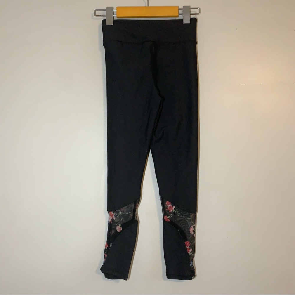 XS Evolution and Creation black leggings with floral mesh detailing